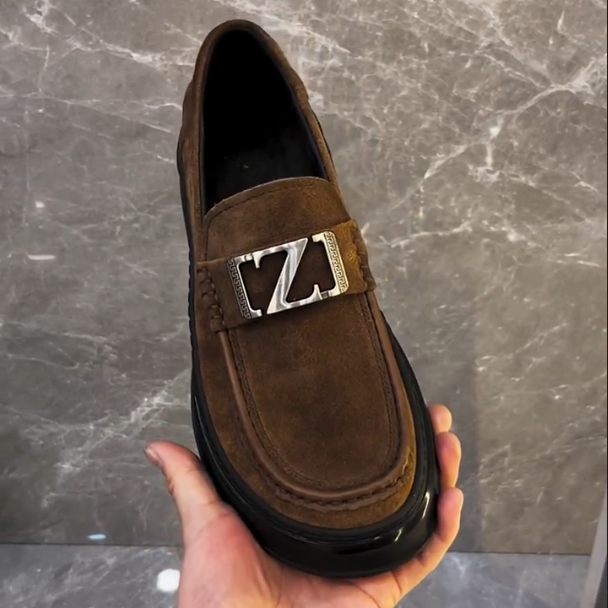Men's New Suede Letter Loafers