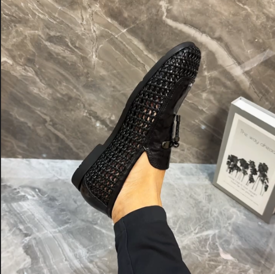 Men's New Tassel Leather Fishing Net Breathable Shoes