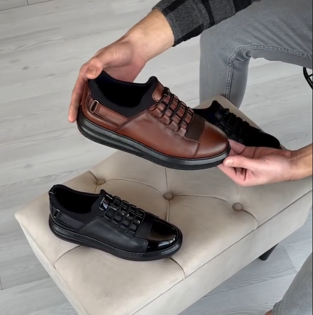 Men's New Soft Leather Lightweight Luxury Breathable One Foot Casual Shoes