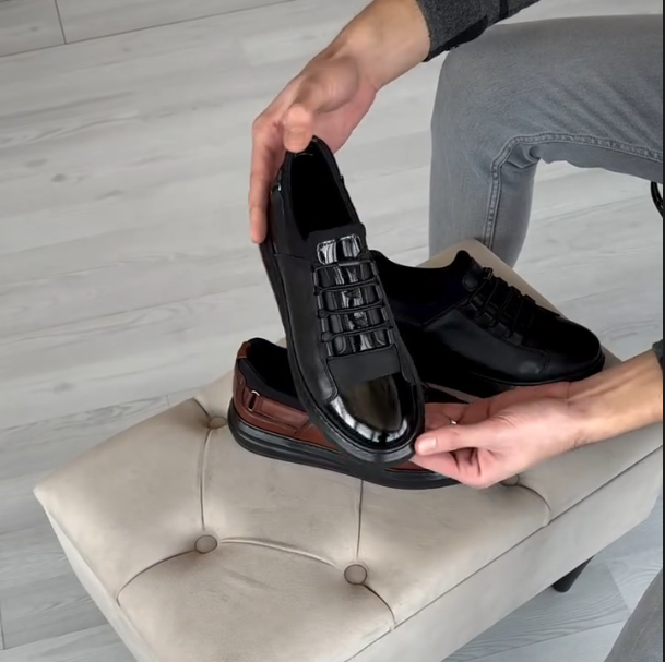 Men's New Soft Leather Lightweight Luxury Breathable One Foot Casual Shoes