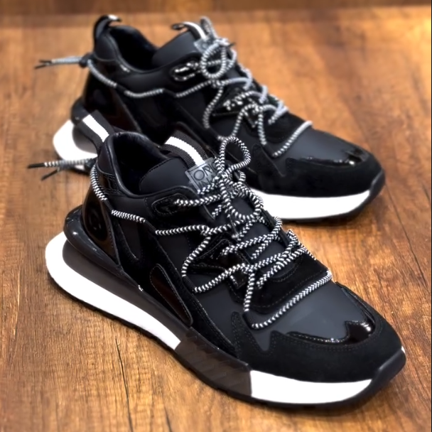 Men's New Shiny Patchwork Thick Soled Sports Shoes