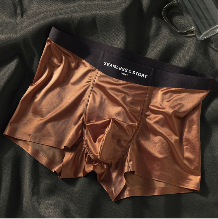 Elegant Silk Men's Ice Silk Underwear Mulberry Silk Antimicrobial Men's Boxer Briefs