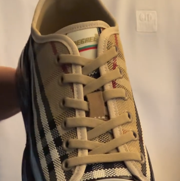 Checkered Fabric Rubber Soled Casual Shoes