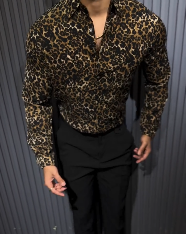 Leopard Print Long Sleeved Shirt