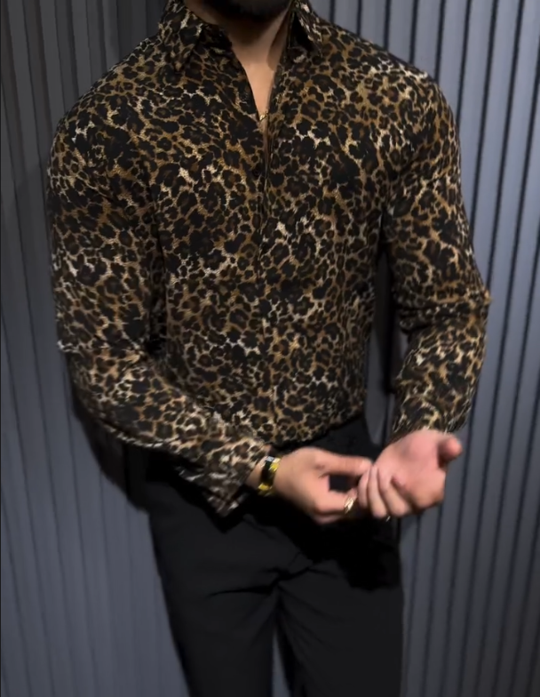 Leopard Print Long Sleeved Shirt