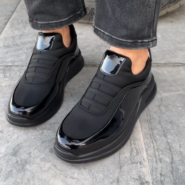 Painted Leather Splicing One Foot Casual Shoes