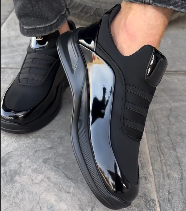 Painted Leather Splicing One Foot Casual Shoes