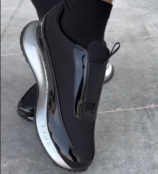 Bright Edged Patent Leather Casual Shoes