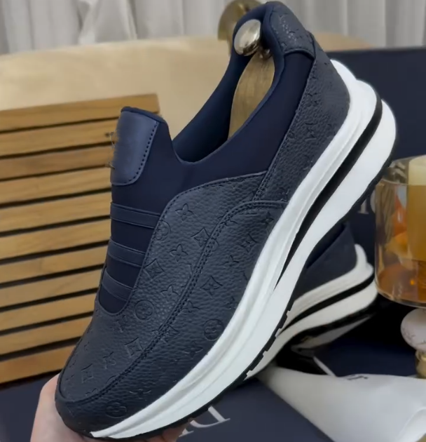 Leather Patchwork Elastic Casual Shoes