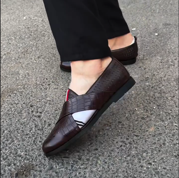 Breathable One Foot Leather Shoes