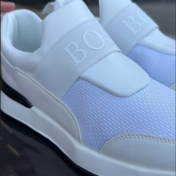 Technology Mesh Splicing Leather Lightweight Casual Shoes