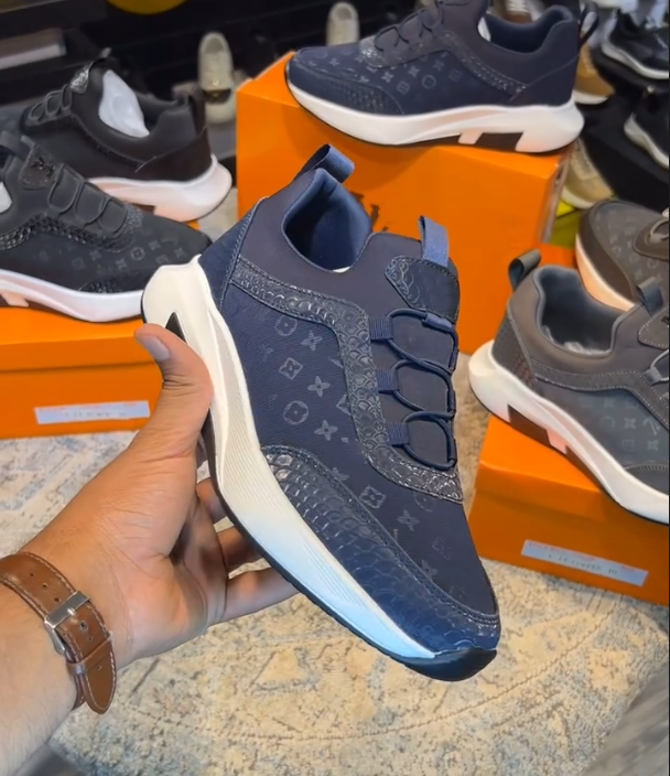 Leather Printed Lightweight Casual Shoes