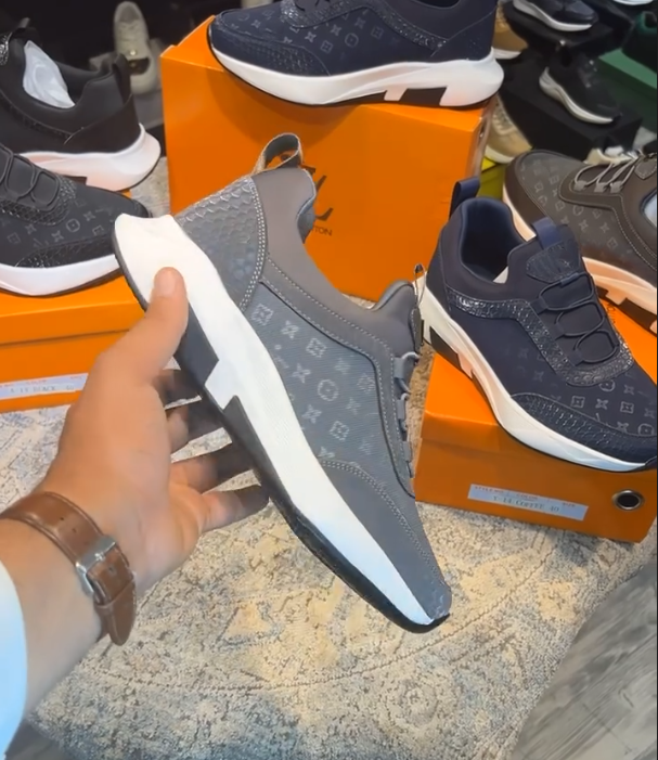 Leather Printed Lightweight Casual Shoes