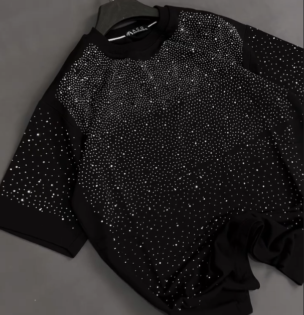 Sparkling Starry Sky Diamond Set Short Sleeve
