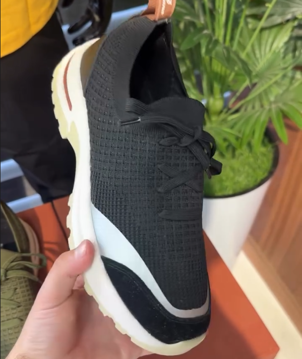 Thick Soled Leather Patchwork Mesh Casual Shoes