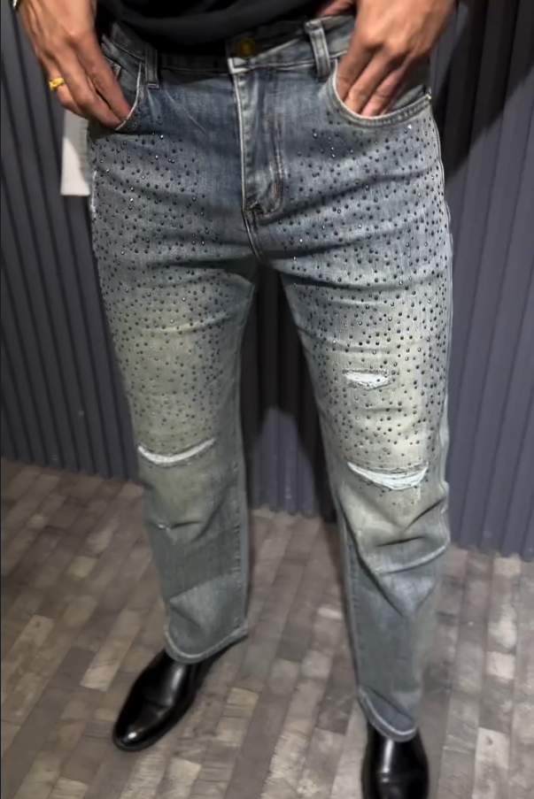 Diamond Studded Sparkling Jeans