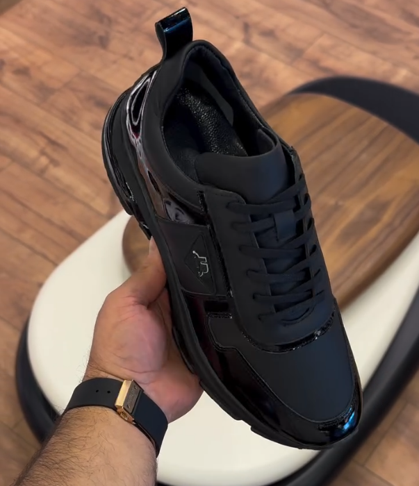 Advanced Luxury New Patent Leather Patchwork Breathable Casual Shoes