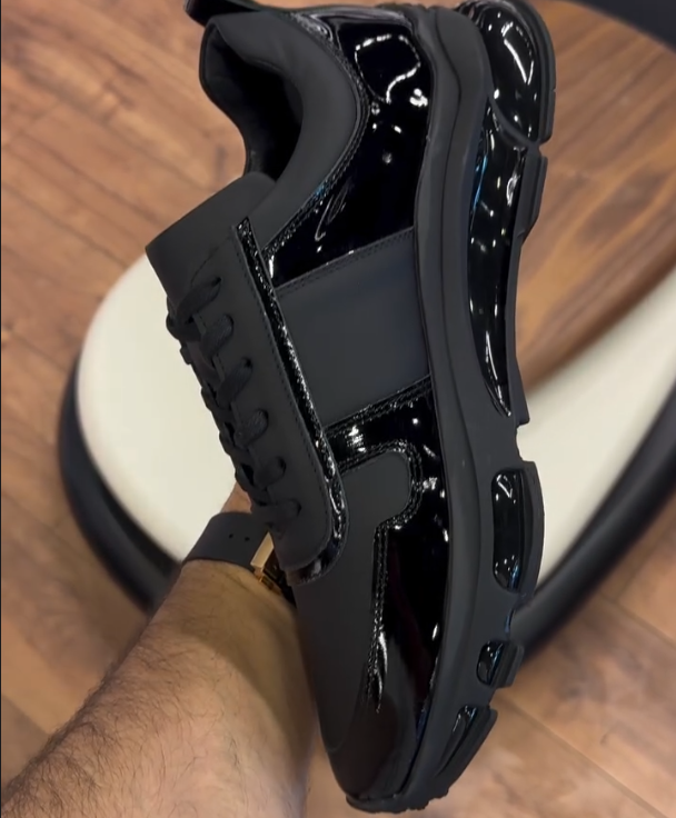Advanced Luxury New Patent Leather Patchwork Breathable Casual Shoes