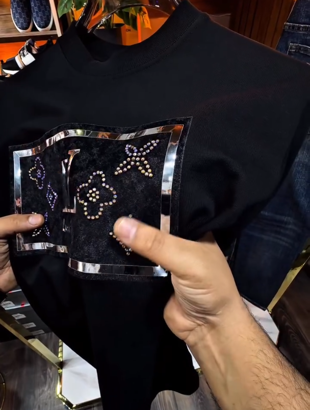 Luxury Glitter Short Sleeved Shirt