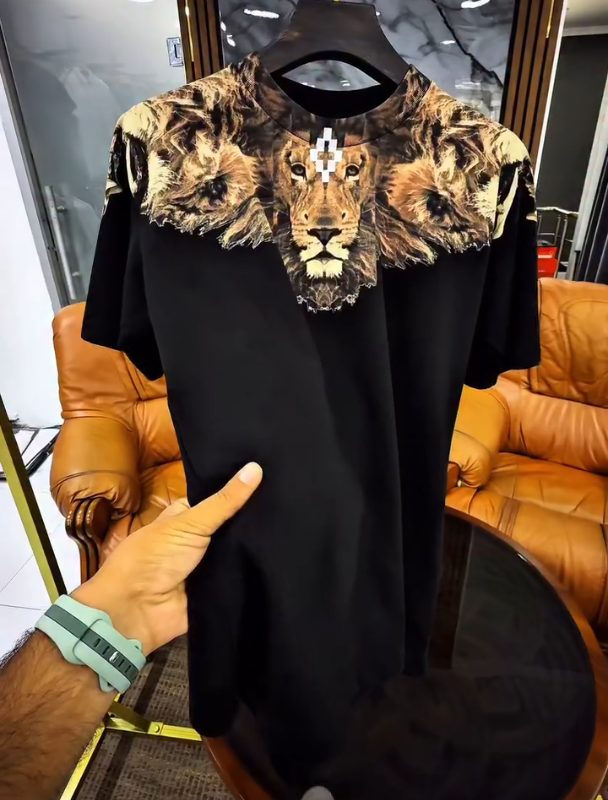 Luxury Lion Print Casual Short Sleeved Shirt