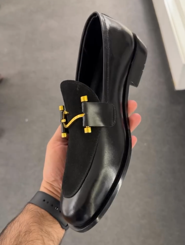 Lacquer Leather Metal Accessories Casual Leather Shoes
