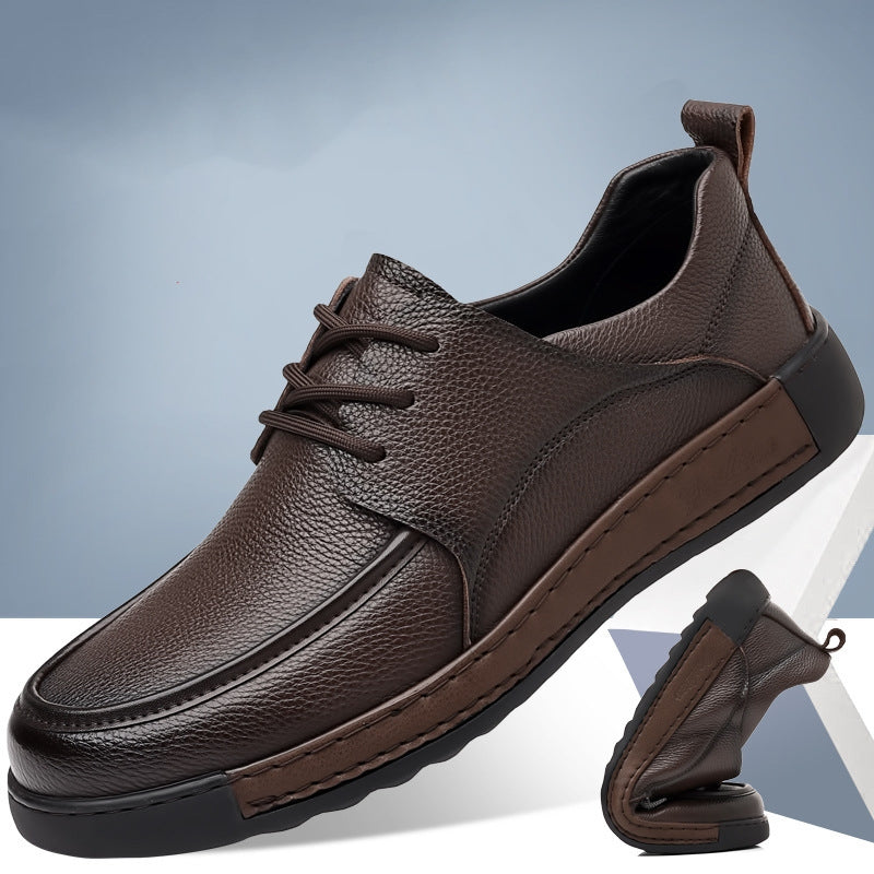 Men's British Retro Top Layer Cowhide Casual Shoes