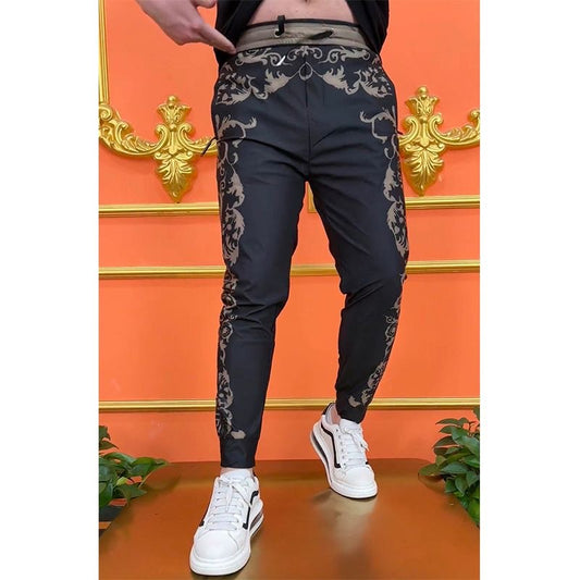 Men's new patterned Longteng embroidered casual sweatpants