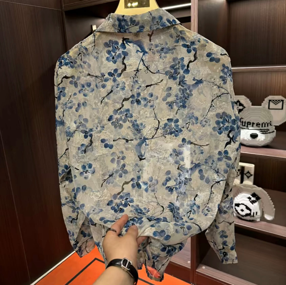Men's New Printed Silk Shirt