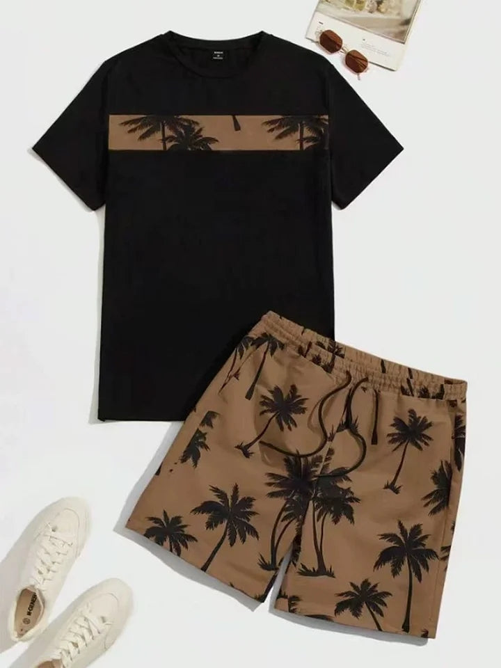 Men's Summer Hawaiian Loose Cool Two-Piece Suit