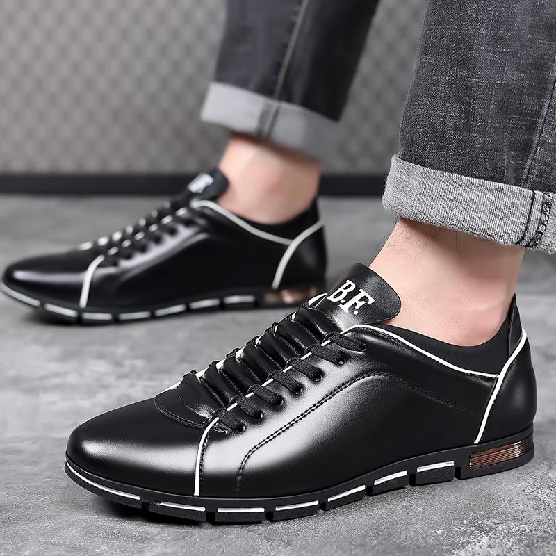 Men's new fashionable British casual leather shoes