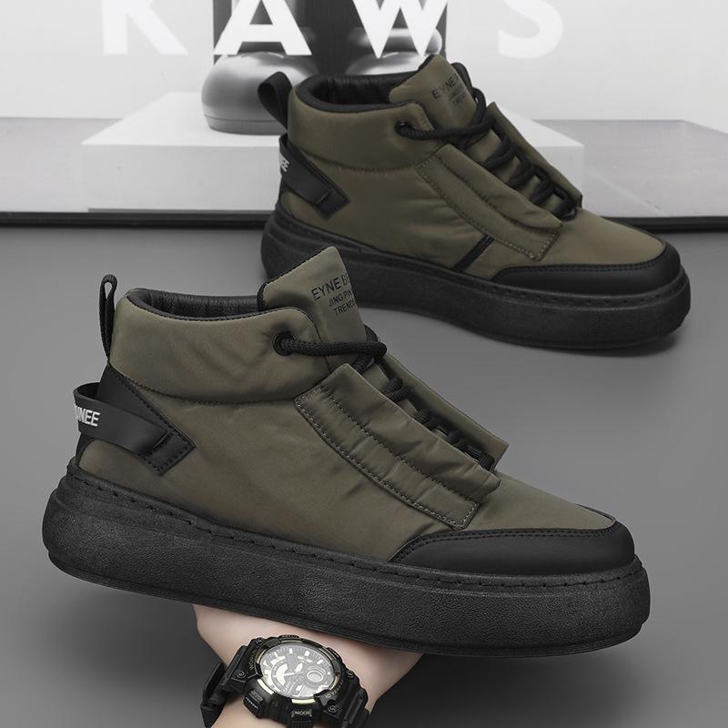 Men's new down fabric casual retro high top board shoes