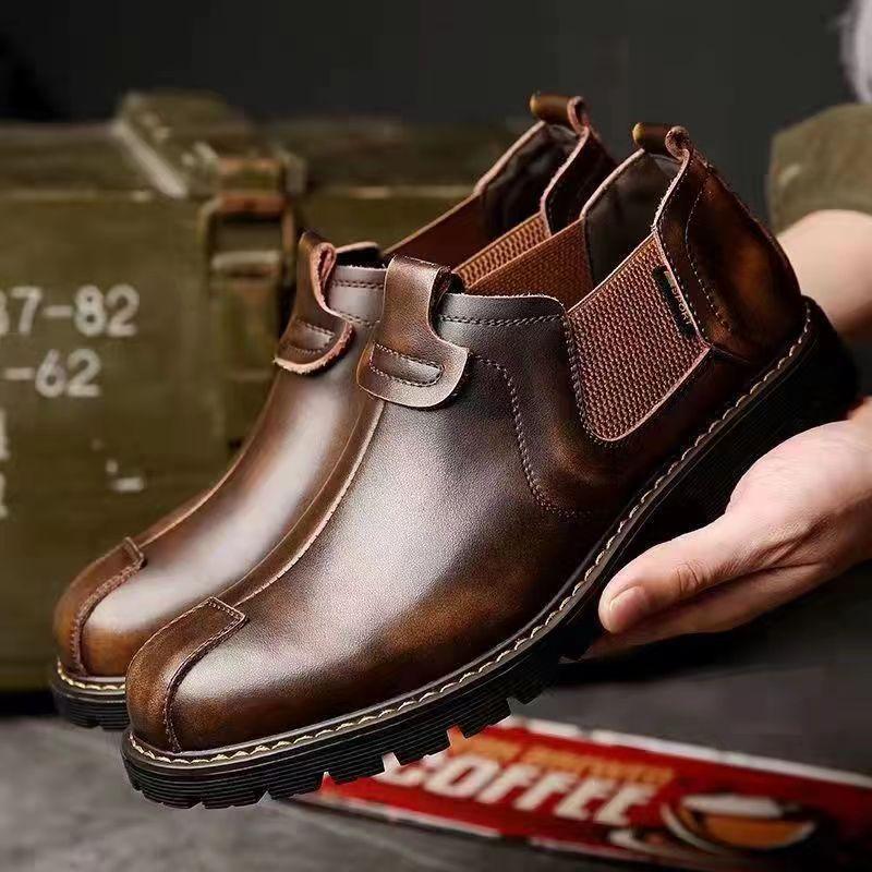 Men's new British style retro casual leather shoes