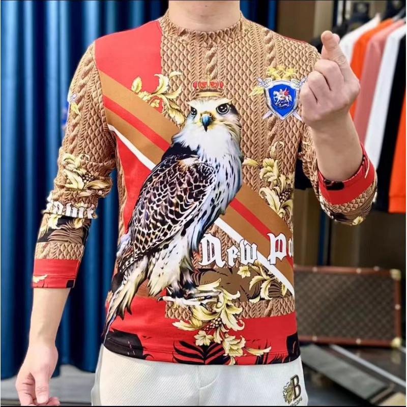 Men's new fashion trend, personalized and handsome long sleeves