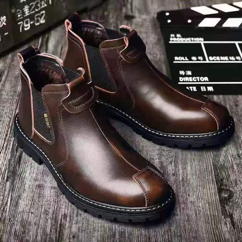 Men's new British style retro casual leather shoes