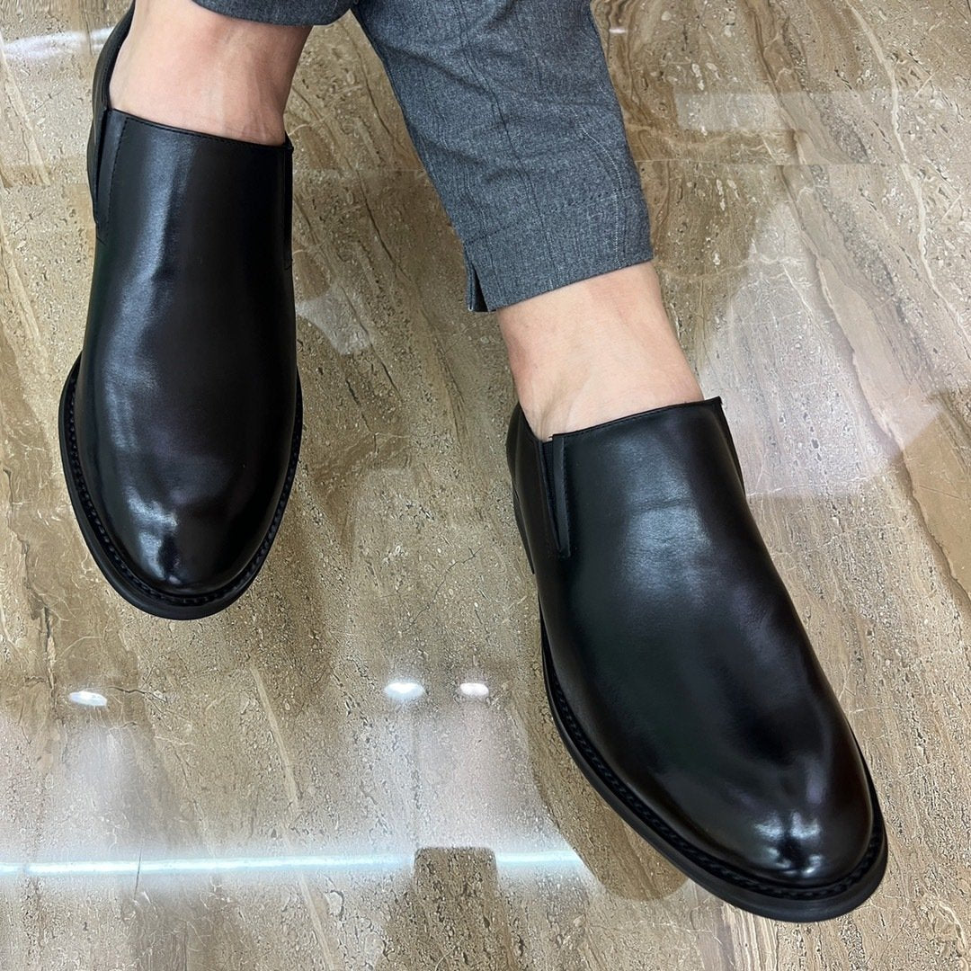 Men's trendy business British style casual leather shoes
