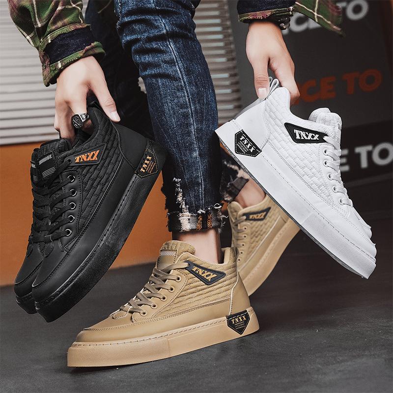 Men's new casual trendy leather sneakers