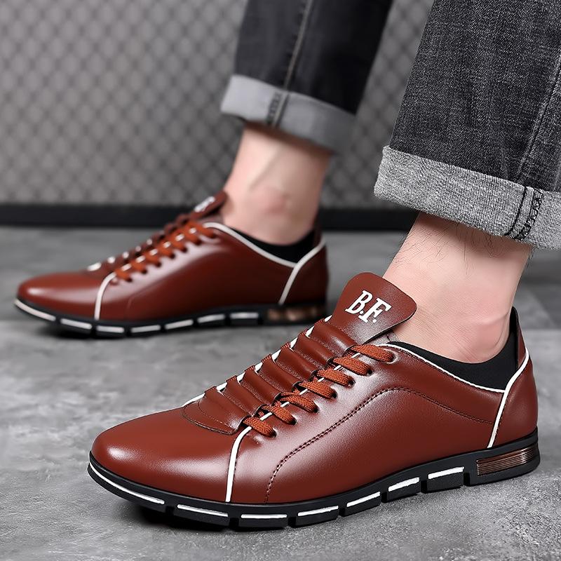 Men's new fashionable British casual leather shoes
