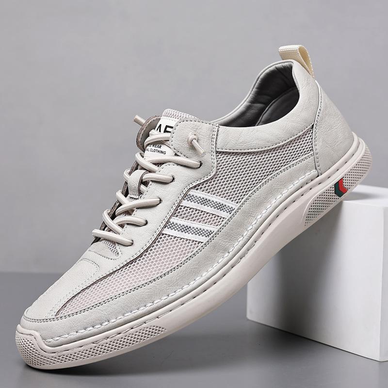 Summer New Men's Mesh Breathable Casual Leather Shoes