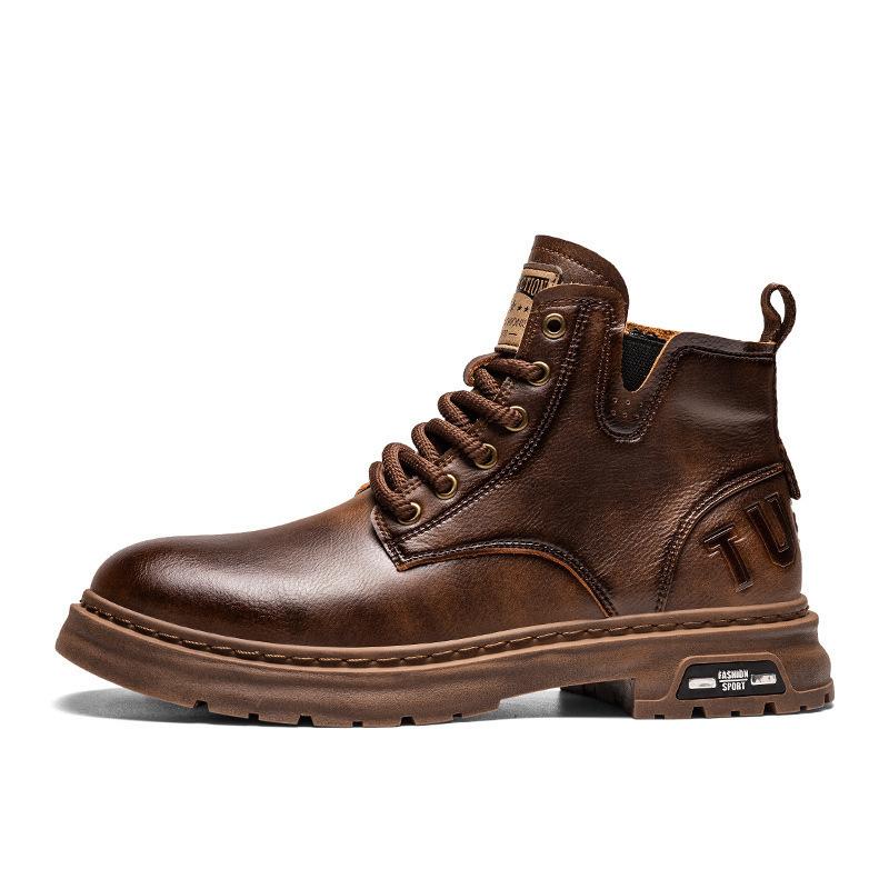 Men's new American style mid top high-end retro work boots