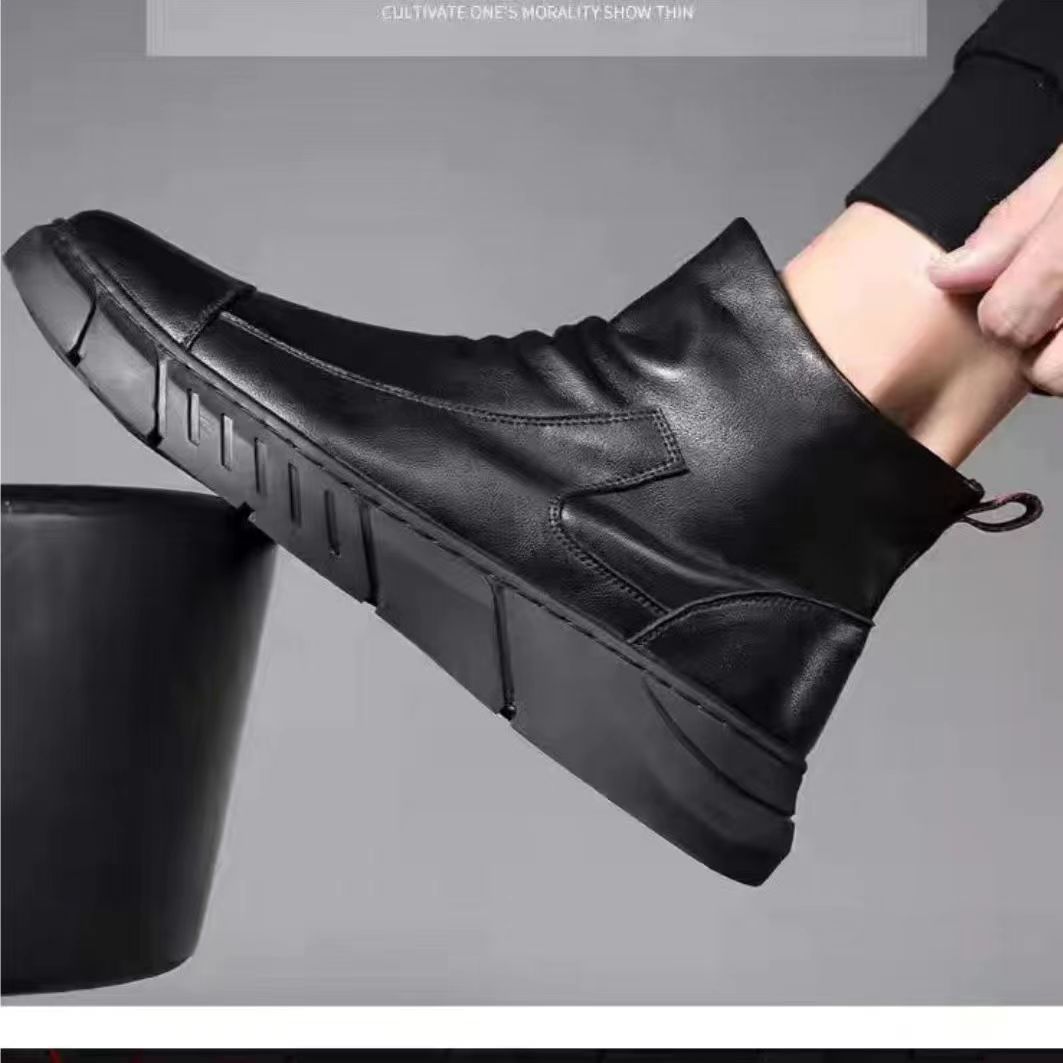Men's new British style retro casual leather shoes