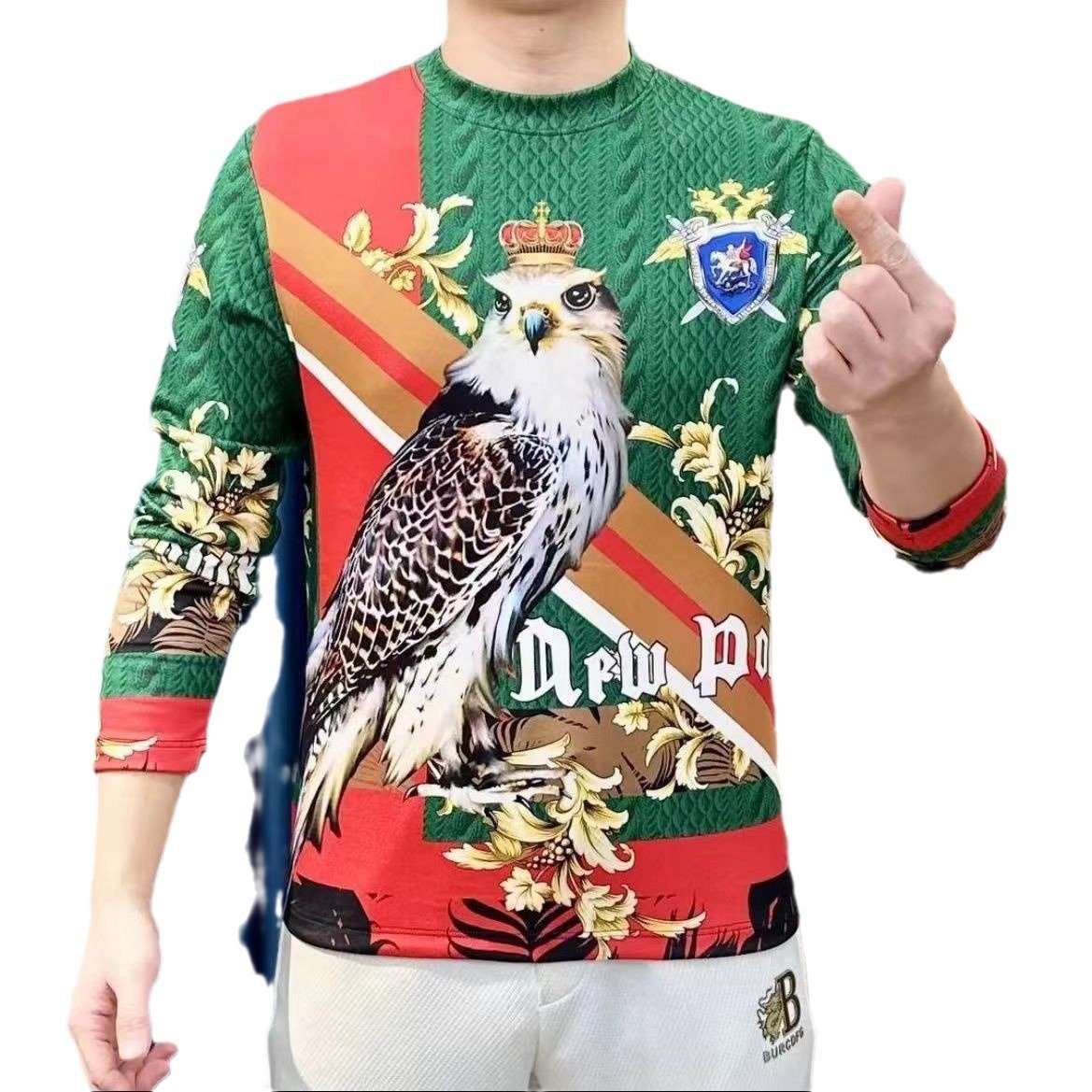 Men's new fashion trend, personalized and handsome long sleeves