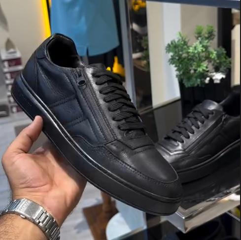 Men's New Side Zipper Leather Sports And Leisure Shoes