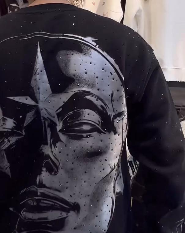 Men's Original Starry Sky Autumn/Winter New Hot Diamond Graffiti Hoodie