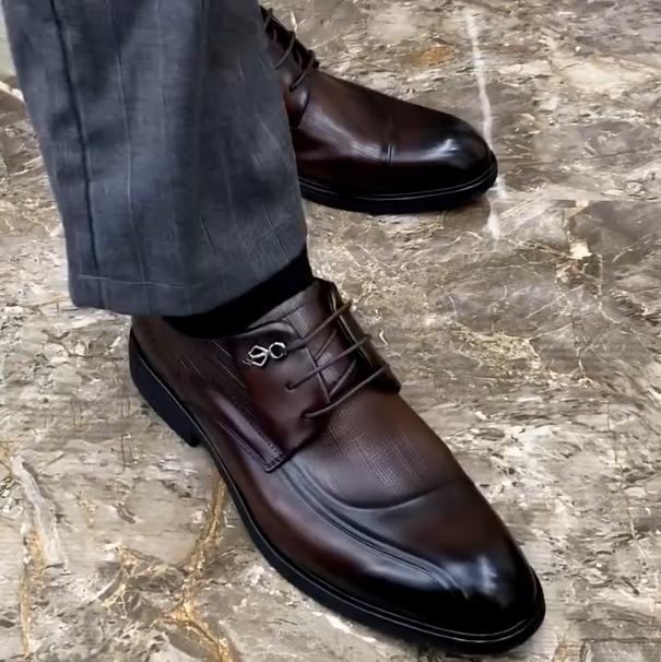 Men's Handmade Pure Leather British Style Leather Shoes