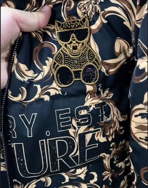 Men's New Autumn And Winter Hot Stamping Printed Velvet Jacket