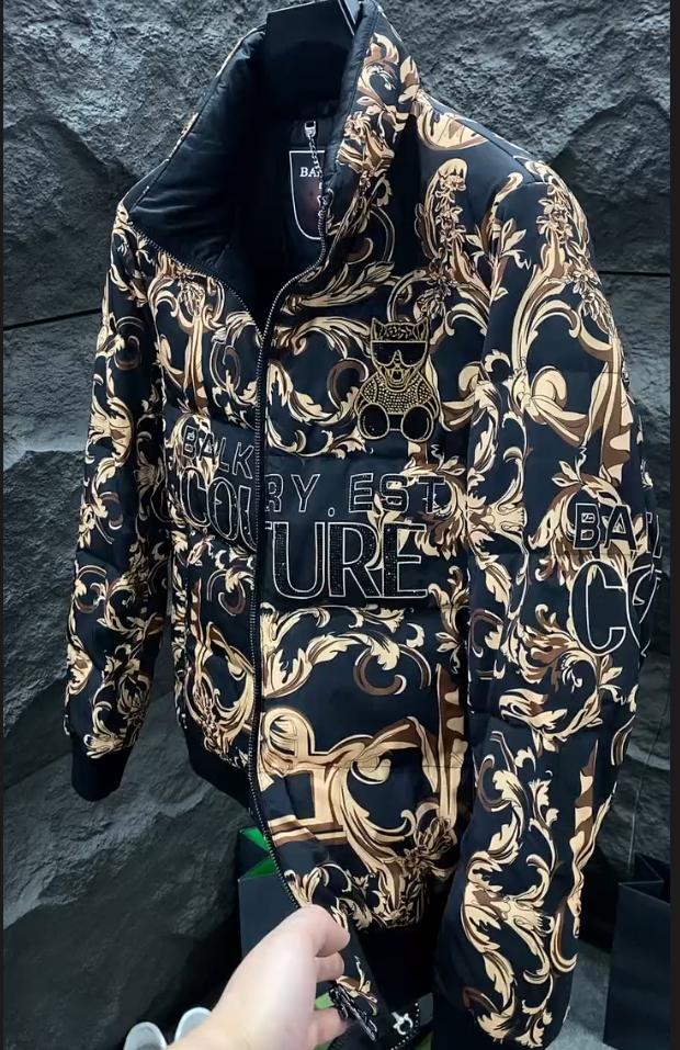 Men's New Autumn And Winter Hot Stamping Printed Velvet Jacket
