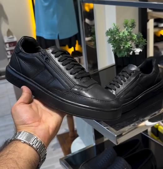 Men's New Side Zipper Leather Sports And Leisure Shoes
