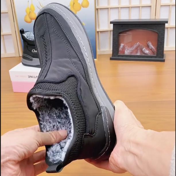Men's New Leather Waterproof Thickened Wool Cotton Boots