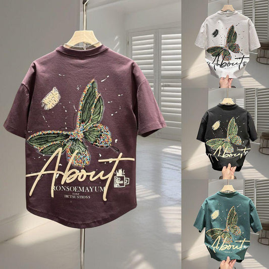 Men's Painted And Printed Fashionable Short Sleeves