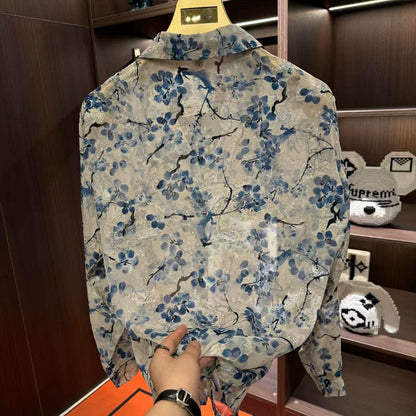 Men's New Light Luxury Minimalist Personalized Patterned Shirt
